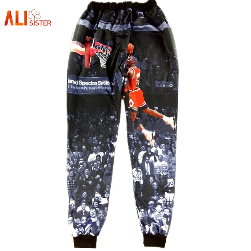 Alisister Jordan Print Jogger Pant Men Women 3d Hip Hop Creative Pantalones Mujer Fashion Couple Popular Pants Pantalon Dropship