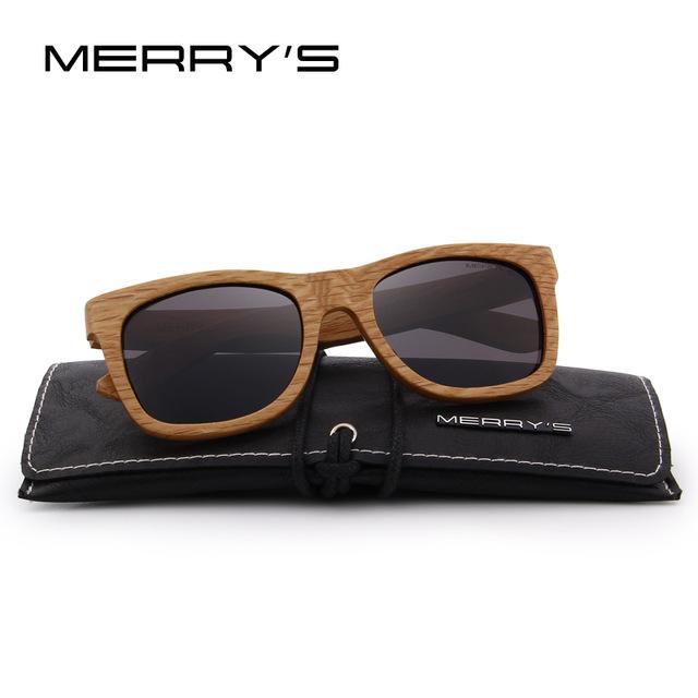 MERRY'S DESIGN Men/Women Wooden Sunglasses Retro Polarized Sun Glasses HAND MADE 100% UV Protection S'5140 - BEARD CLIQUE