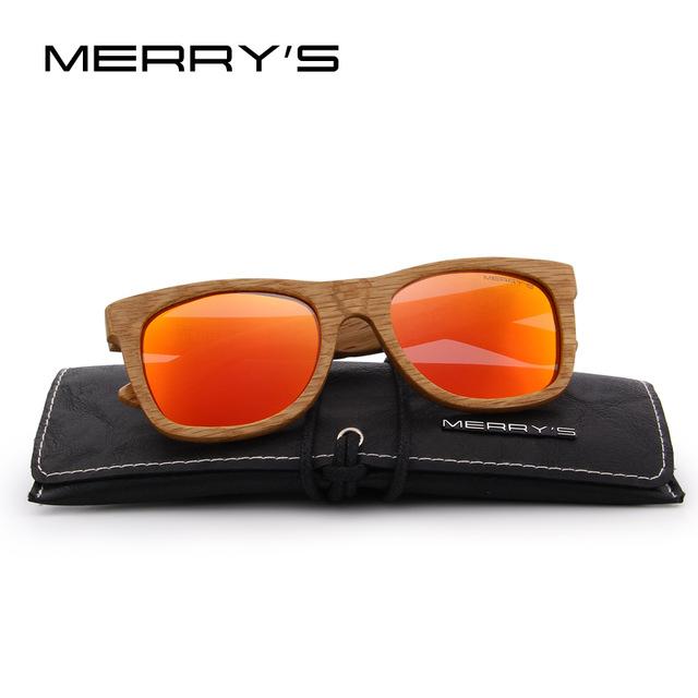 MERRY'S DESIGN Men/Women Wooden Sunglasses Retro Polarized Sun Glasses HAND MADE 100% UV Protection S'5140 - BEARD CLIQUE