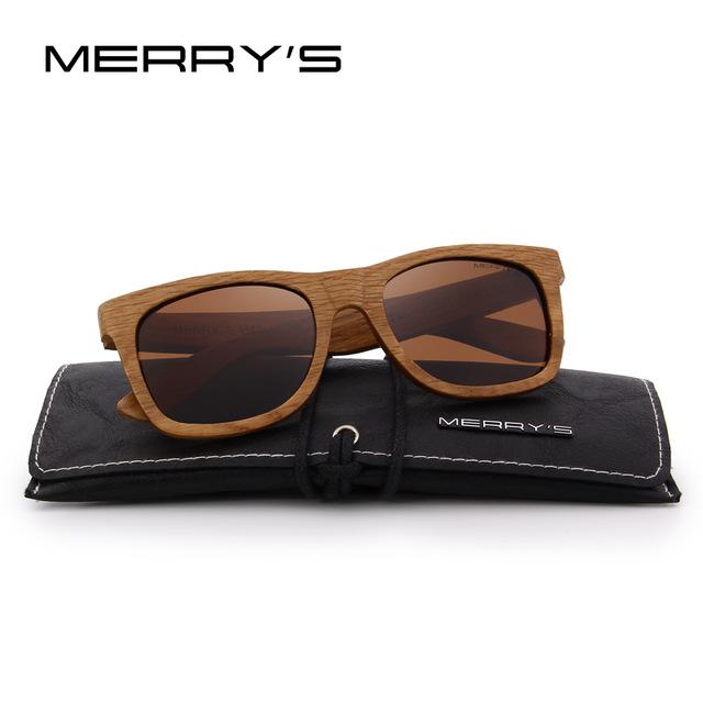 MERRY'S DESIGN Men/Women Wooden Sunglasses Retro Polarized Sun Glasses HAND MADE 100% UV Protection S'5140 - BEARD CLIQUE