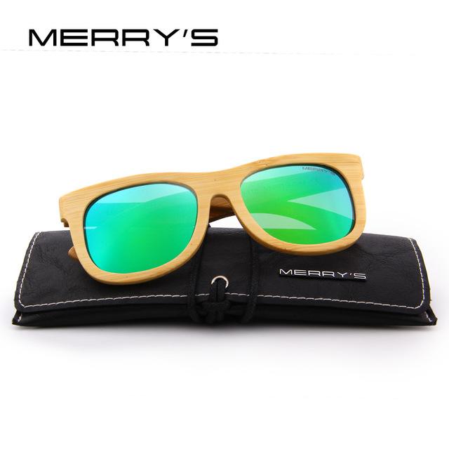 MERRY'S DESIGN Bamboo Sunglasses Men/Women Retro Polarized Sun Glasses HAND MADE 100% UV Protection S'5118 - BEARD CLIQUE