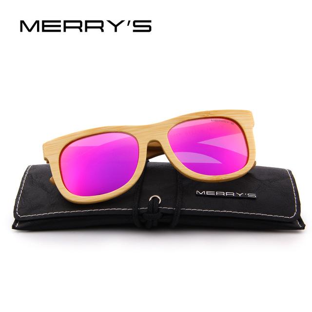 MERRY'S DESIGN Bamboo Sunglasses Men/Women Retro Polarized Sun Glasses HAND MADE 100% UV Protection S'5118 - BEARD CLIQUE