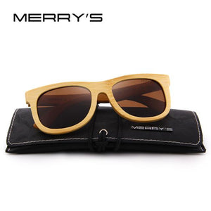 MERRY'S DESIGN Bamboo Sunglasses Men/Women Retro Polarized Sun Glasses HAND MADE 100% UV Protection S'5118 - BEARD CLIQUE