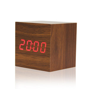 1Pcs Wooden LED Alarm Clock With Thermometer Temp Date LED Display Calendars Electronic Desktop Digital Table Clocks For Gifts - BEARD CLIQUE