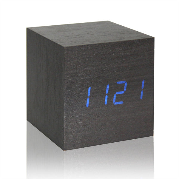 1Pcs Wooden LED Alarm Clock With Thermometer Temp Date LED Display Calendars Electronic Desktop Digital Table Clocks For Gifts - BEARD CLIQUE