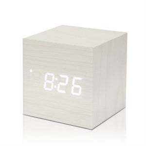 1Pcs Wooden LED Alarm Clock With Thermometer Temp Date LED Display Calendars Electronic Desktop Digital Table Clocks For Gifts - BEARD CLIQUE