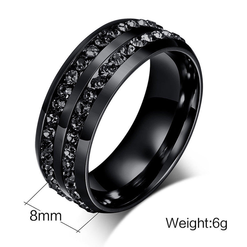 Titanium Steel Ring Men Women Wedding Band Silver Gold Size Black - BEARD CLIQUE