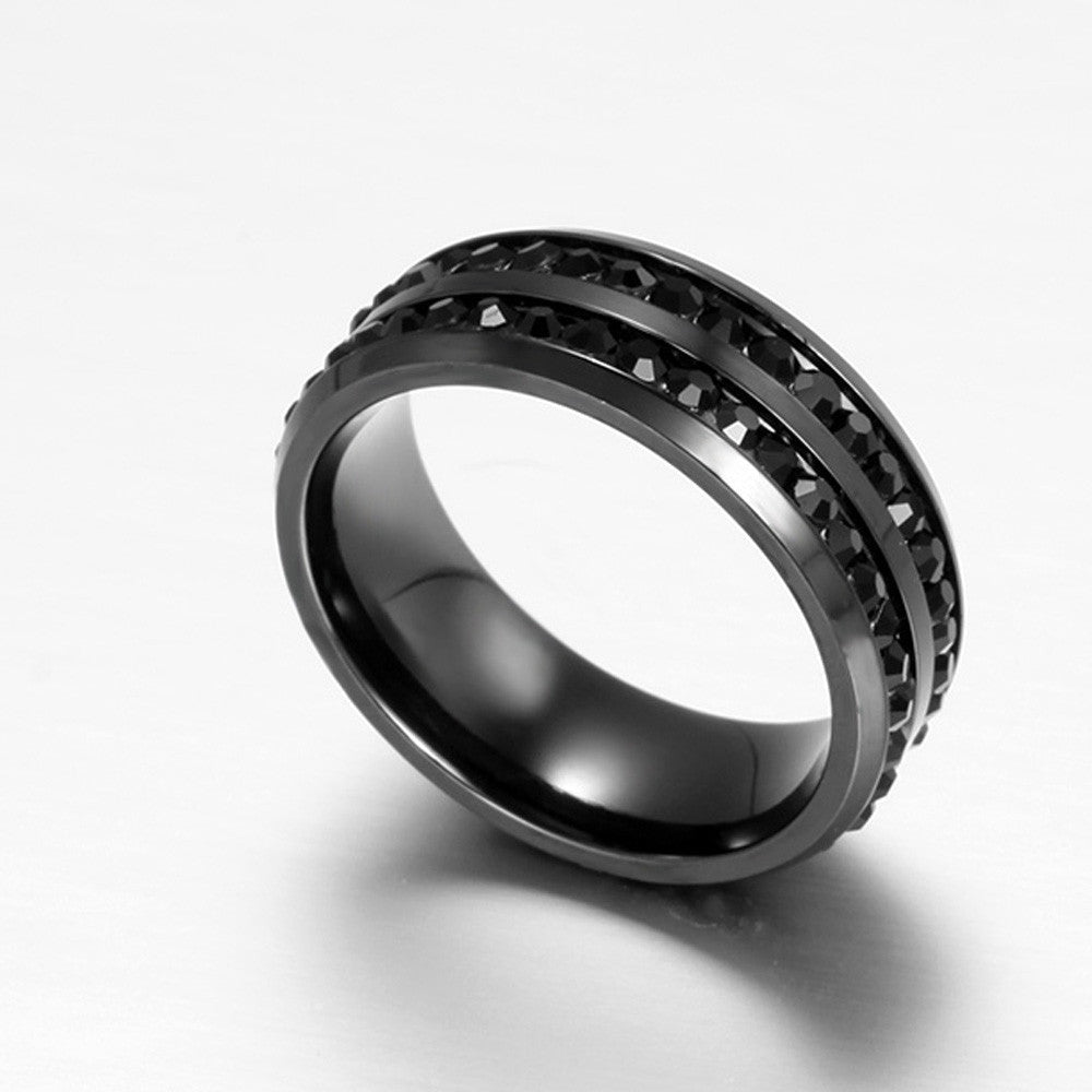 Titanium Steel Ring Men Women Wedding Band Silver Gold Size Black - BEARD CLIQUE