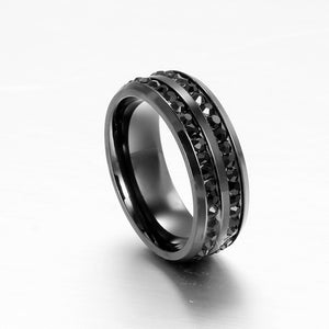 Titanium Steel Ring Men Women Wedding Band Silver Gold Size Black - BEARD CLIQUE