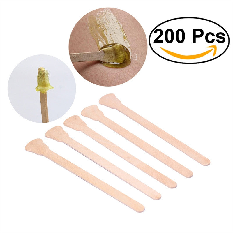 200pcs Wooden Tongue Depressor Disposable Waxing Spatulas Wax Stick - BEARD CLIQUE