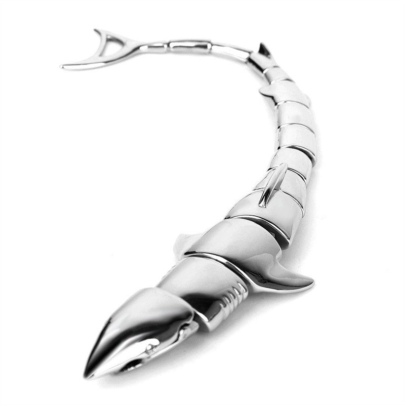 Goth Punk men Stainless Steel Shark Design Bracelet Wristband - BEARD CLIQUE