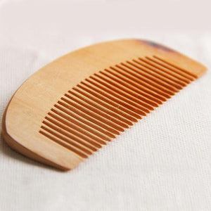 1pcs Trendy Hair Engraved Natural Peach Wood Wooden Comb Anti-static Beard Comb Tool - BEARD CLIQUE