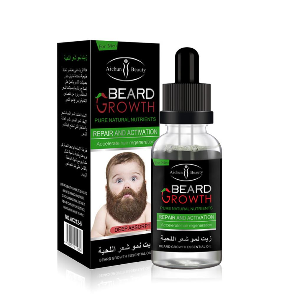 Men Liquid Beard Growth Fast Enhance Facial Whiskers Nutrition Moustache - BEARD CLIQUE