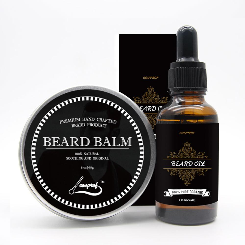 Cospof Beard Balm Moustache Cream Beard Oil Set Conditioner Beard Balm Healthy Moisturizing Moustache Wax - BEARD CLIQUE