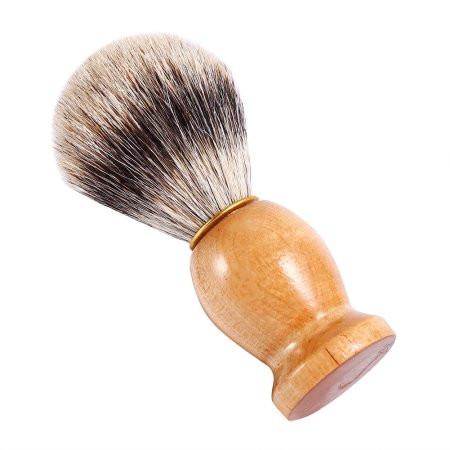 Beard Shaving Brush,Men's Professional Wooden Handle Shaving Brush Faux Badger Hair Barber Beauty Tool - BEARD CLIQUE