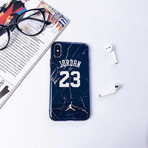 2018 Marble Jordan 23 Case Cover for iPhone 8 7plus 6s high quality Blue-ray Soft Rubber Cases for iphone X 8 6 Plus Protective